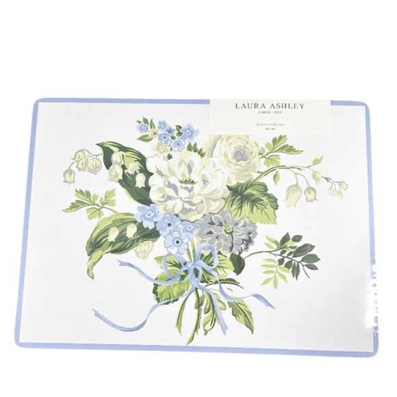 NEW Laura Ashley LILY OF THE VALLEY Cork Placemat Set/4 - Picture 1 of 4